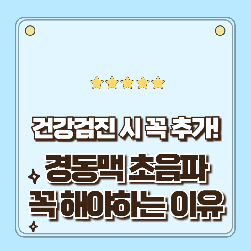 경동맥 초음파 검사 비용 및 후기 총정리 건강검진 할때 꼭 추가 해야하는 이유