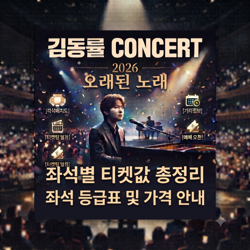 김동률 콘서트 2026 가격, 좌석별 티켓값 총정리
