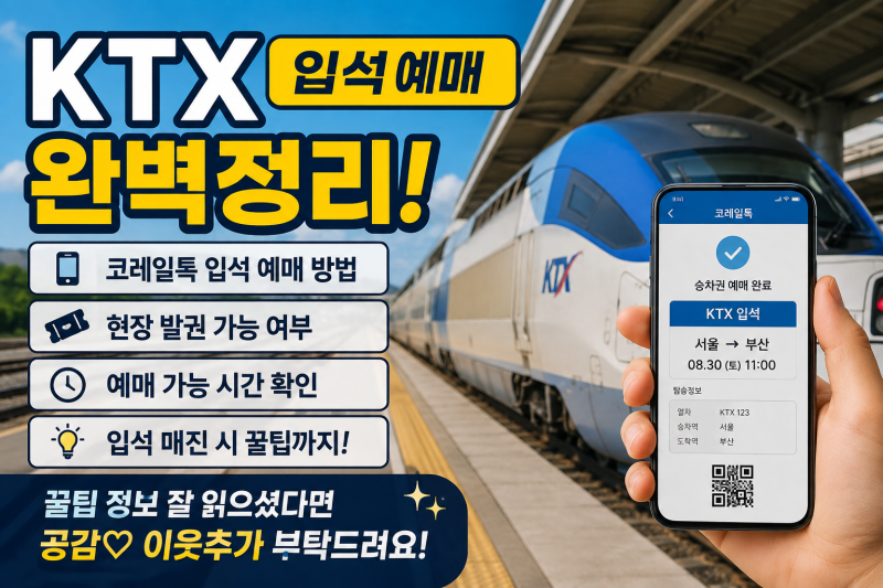 KTX 입석 예매 방법 총정리｜현장 발권 가능 시간과 매진됐을 때 꿀팁