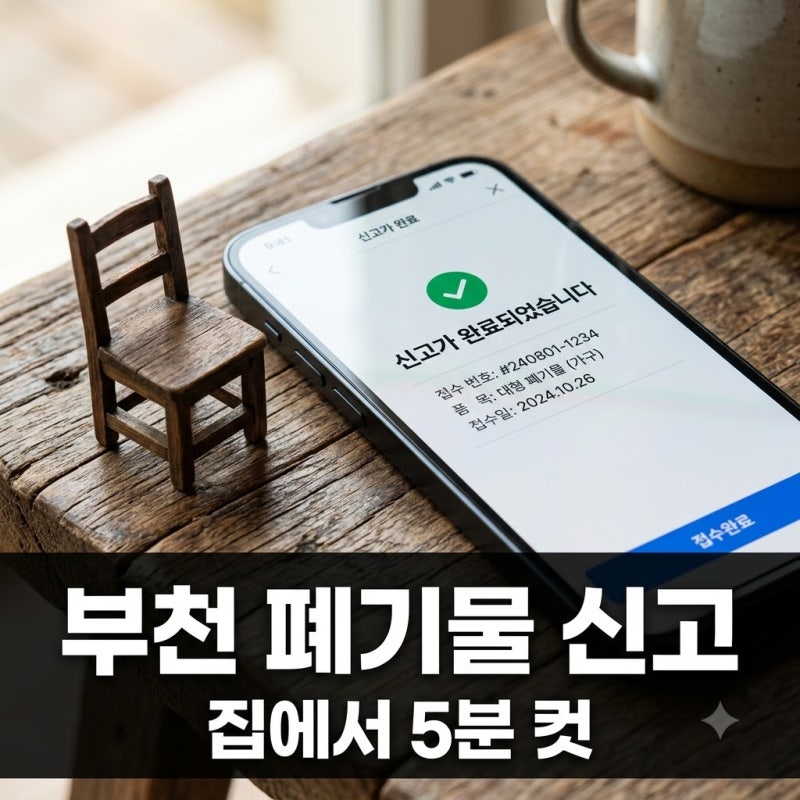 "스티커 사러 안 가도 돼요".. 부천시대형폐기물인터넷신고 5분 만에 끝내는 비법