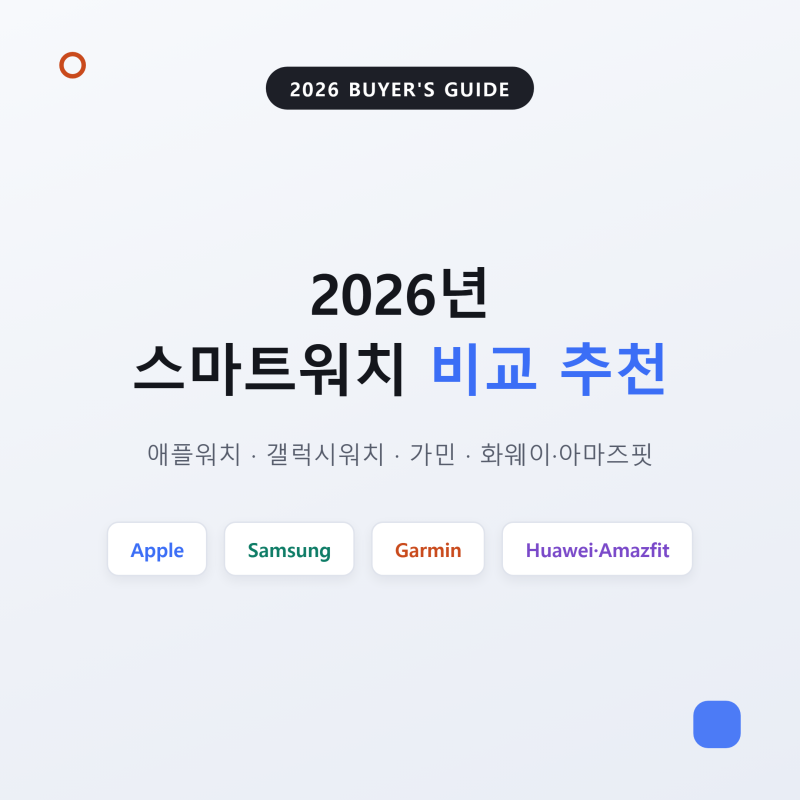 2026년 스마트워치 비교 추천, 애플워치·갤럭시워치·가민 뭐가 다를까?