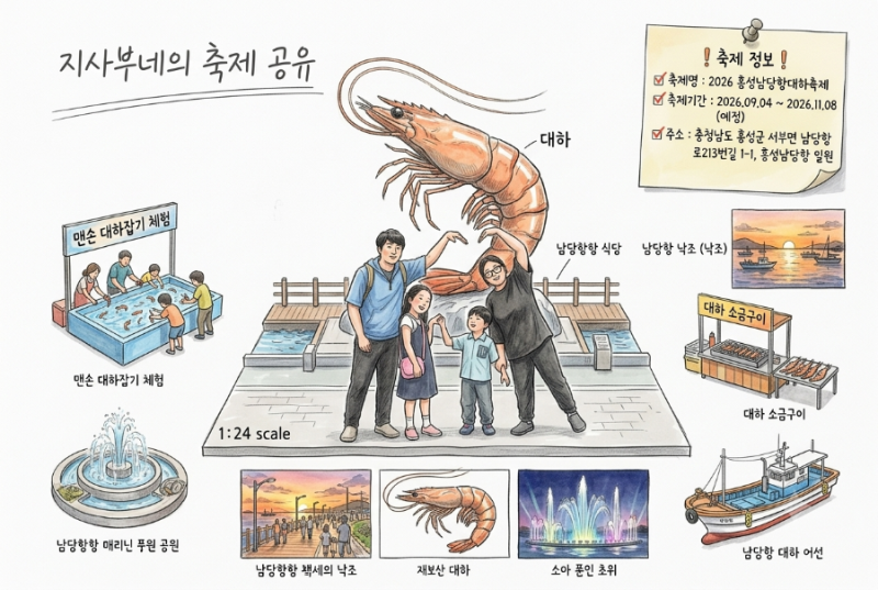 2026 제31회 "홍성남당항 대하축제" 대하 맛보고, 축제 즐기실분~