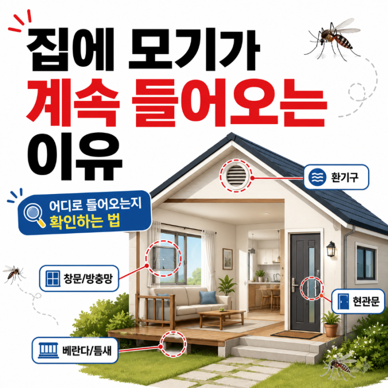 집에 모기가 계속 들어오는 이유, 어디로 들어오는지 확인하는 방법
