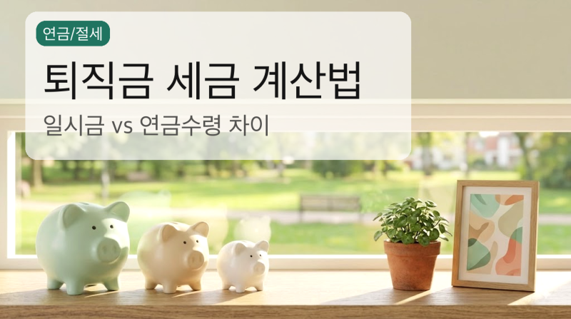 퇴직금 세금 계산법 — 일시금 vs 연금수령 세금 차이
