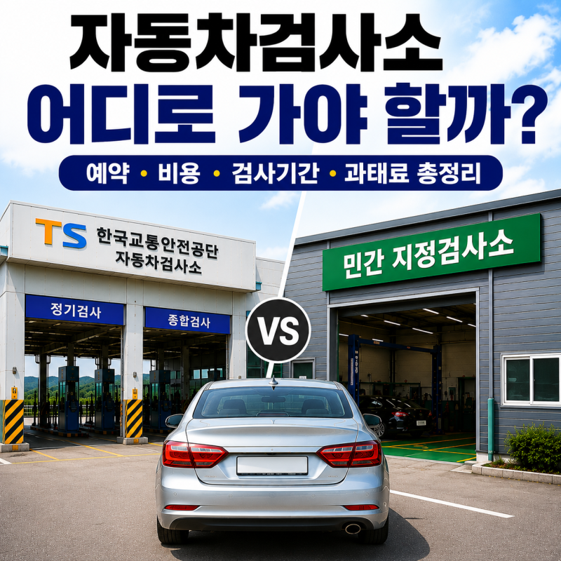 자동차검사소 어디로 가야 할까 자동차검사 예약 비용 공단 민간검사소 차이
