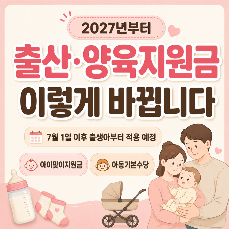 [임신준비 꿀팁] 2027년 출산지원금 개편 총정리｜7월 1일 이후 출생아 1,000만원? 아이맞이지원....