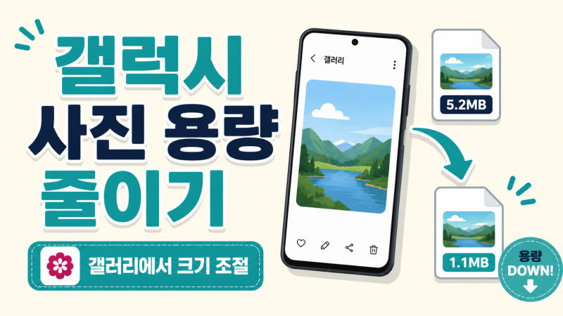 갤럭시 사진 용량 줄이는 방법, 갤러리에서 크기 조절하기