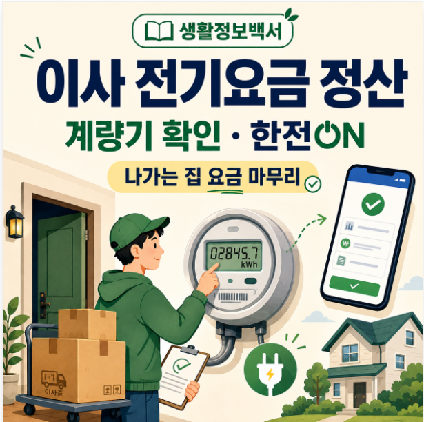 이사할 때 전기요금 정산｜한전ON 계량기 지침·명의변경 방법