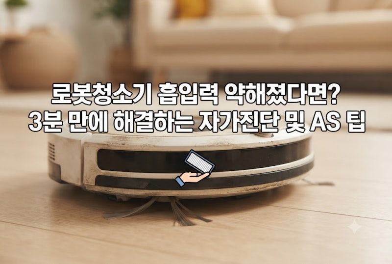 로봇청소기 흡입력 약해졌다면? 3분 만에 해결하는 자가진단 및 AS 접수 팁