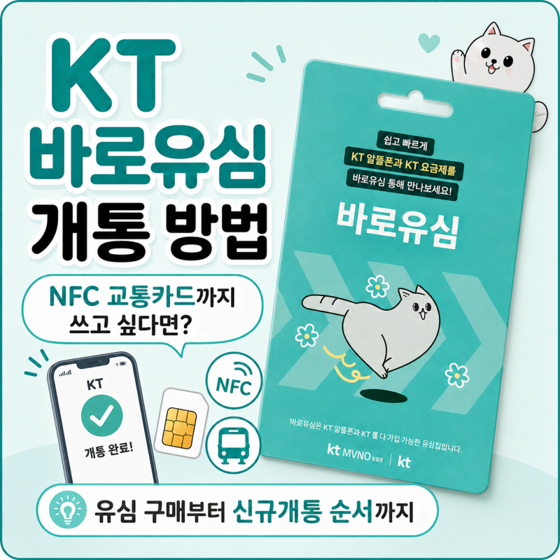 KT 바로유심 개통 방법｜NFC 교통카드까지 쓰고 싶을 때