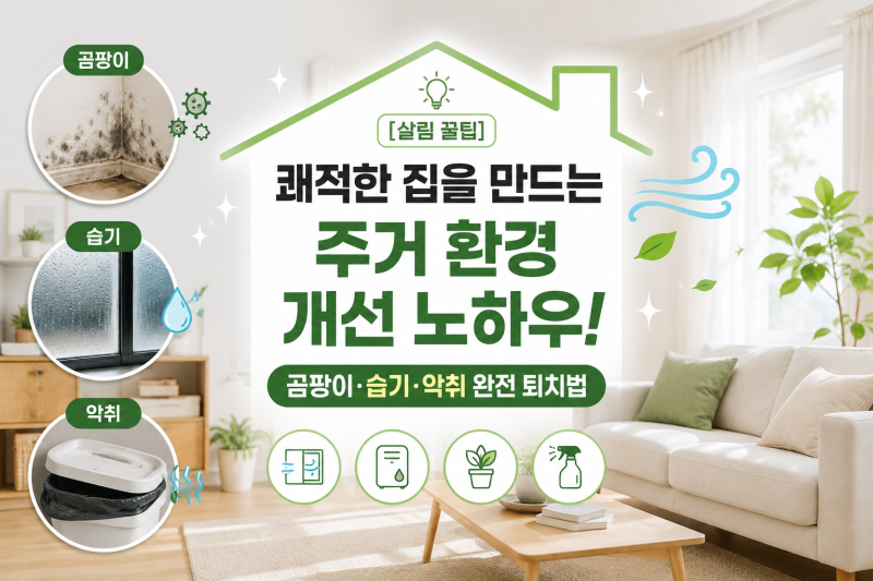 [살림 꿀팁] 쾌적한 집을 만드는 주거 환경 개선 노하우!곰팡이·습기·악취 완전 퇴치법