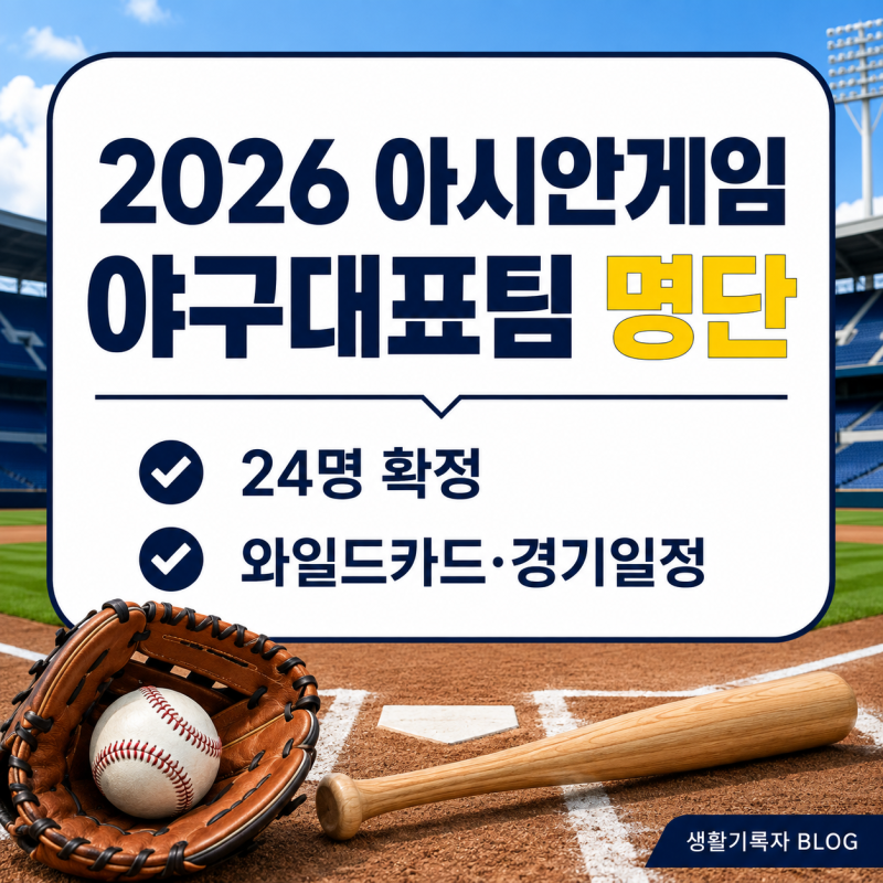 2026 아시안게임 야구 대표팀 명단｜와일드카드·경기일정, 5연패 가능할까?