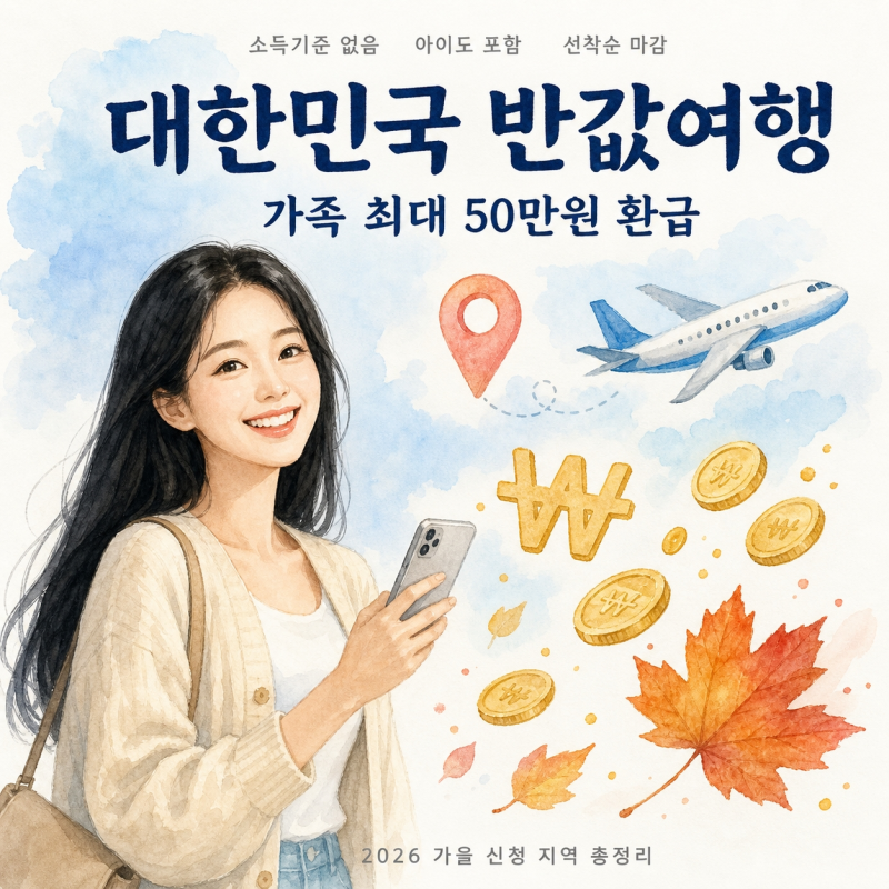 반값여행 신청 전에 절대 여행 먼저 가지 마세요 | 가족 최대 50만원, 2026 가을 신청 지역 총정....