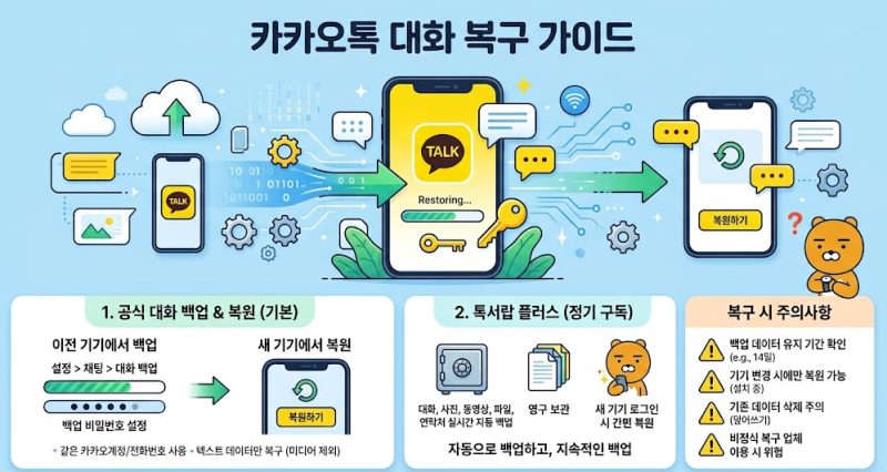 카카오톡 대화내용 백업 및 복원 완벽 가이드 (사진·동영상 옮기는 법 포함)