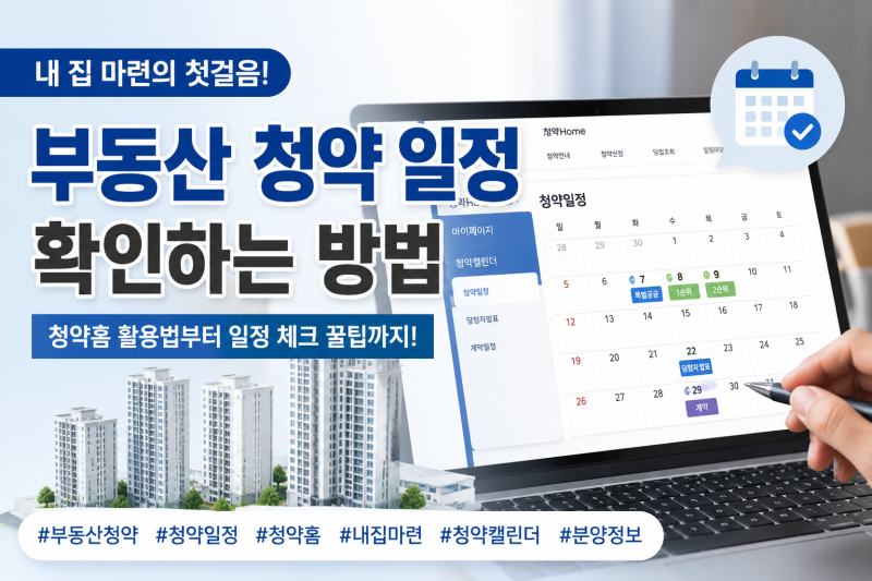 부동산 청약 일정 확인하는 방법