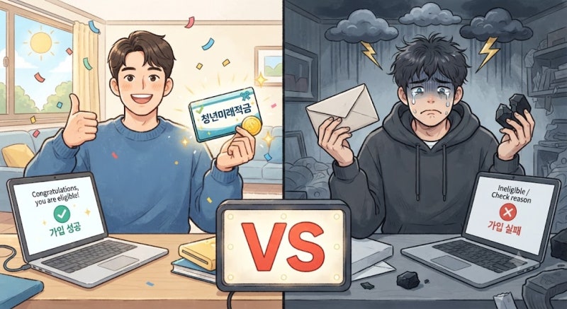 2026 청년미래적금 가입 탈락 이유 조회, 같은 소득인데 결과가 갈린 기준은 따로 있습니다