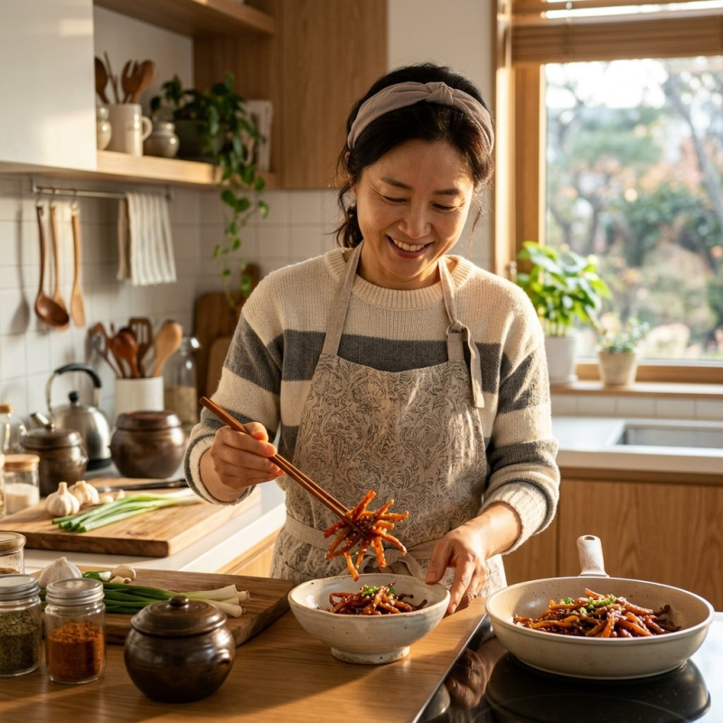 딱딱하지 않고 부드러운 간장진미채볶음 레시피 완벽 가이드