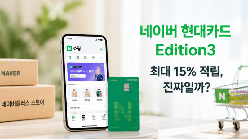 네이버 현대카드 Edition3 최대 15% 적립? 솔깃해서 따져보니 조건이 있네요