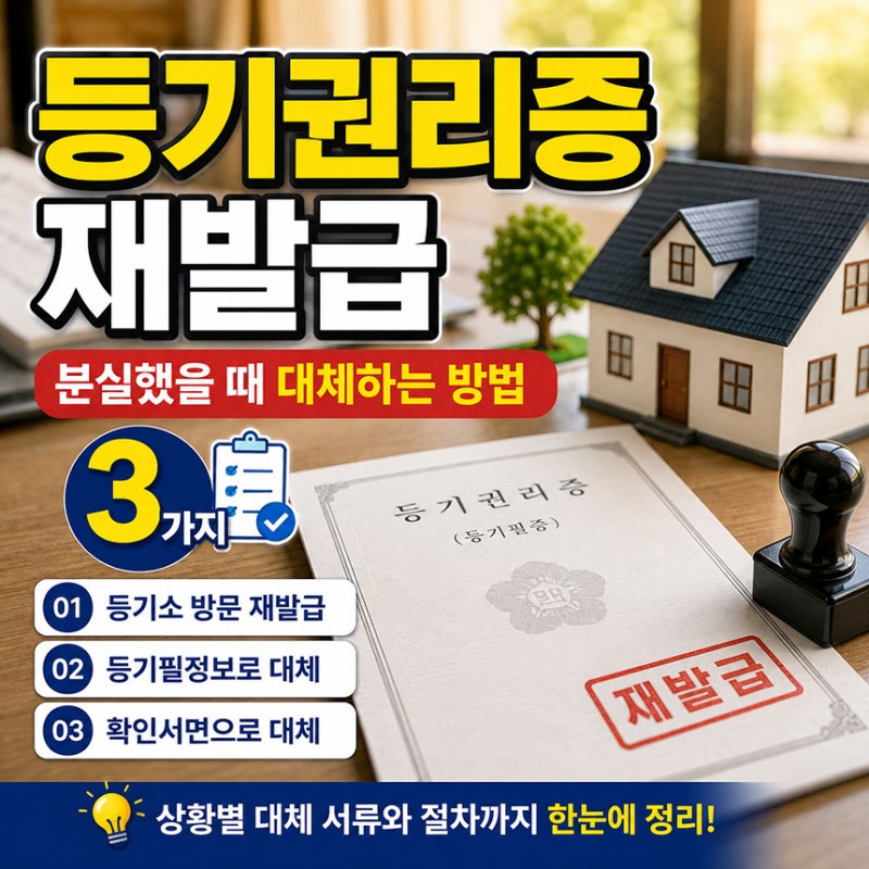 등기권리증 재발급, 분실했을 때 대체하는 방법 3가지