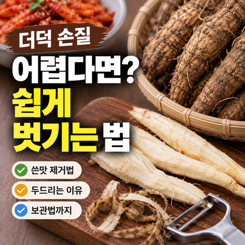 더덕 손질 어렵다면? 껍질 쉽게 벗기는 손질법, 쓴맛 제거, 진액제거, 보관법 총정리