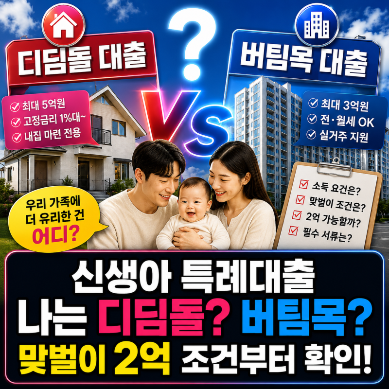 출산했다면 이것부터, 신생아 특례대출 디딤돌 버팀목 나는 어디에 해당될까?