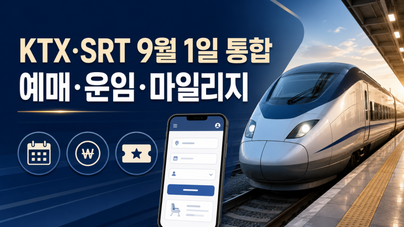 KTX·SRT 9월 1일 통합 예매방법｜운임·마일리지·기존표