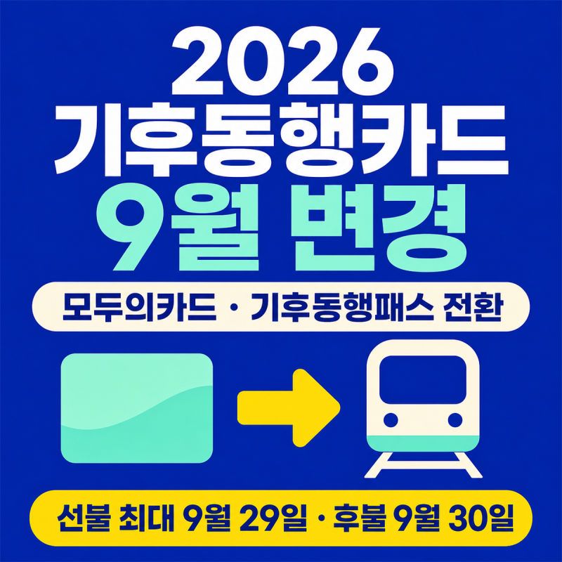 기후동행카드 9월부터 어떻게 바뀌나? 모두의카드 전환·등록·사용기한 총정리