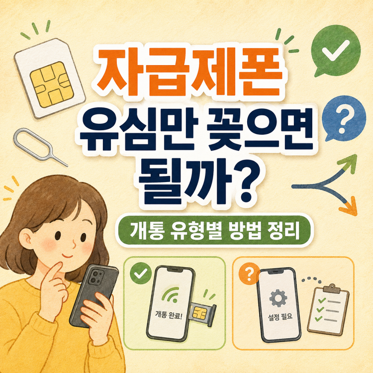 자급제폰 개통방법, 유심 eSIM 신규가입 번호이동 기기변경 정리