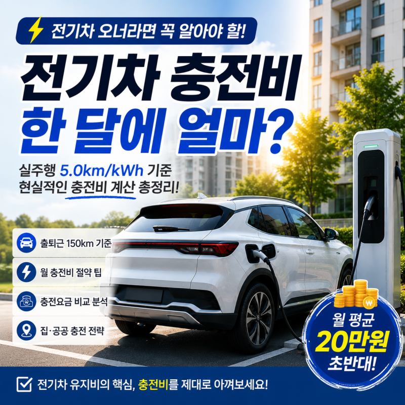전기차 한 달 충전비, 하루 50km 타면 실제 얼마 나올까?