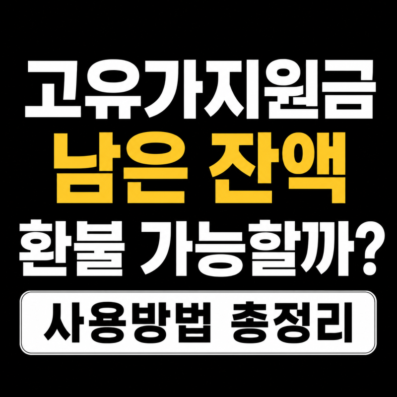 고유가지원금 남은 잔액 환불 가능할까? 사용방법 총정리