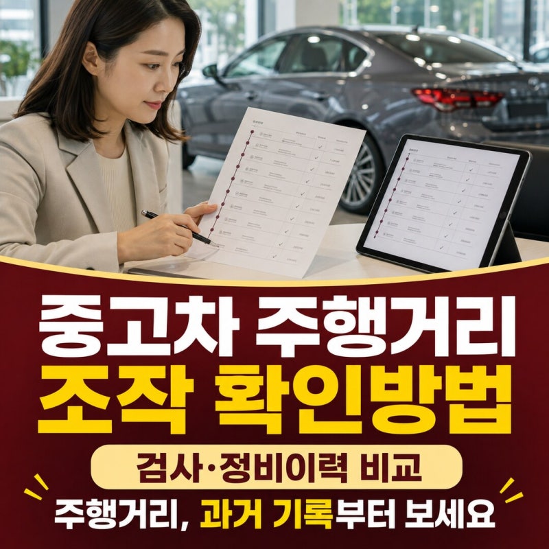 중고차 주행거리 조작 확인방법｜자동차365 검사이력·정비이력 비교