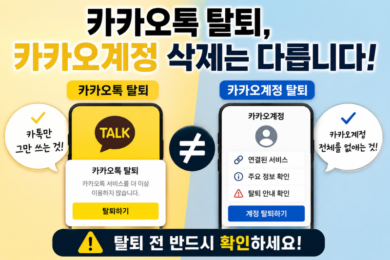 [코가이 디지털 사용설명서 ⑧] 카카오톡 탈퇴하는 방법, 카카오계정 삭제와는 다릅니다