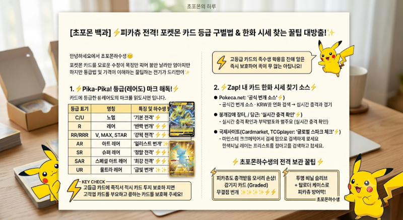 [초포몬 백과] 포켓몬 카드 등급(레어도) 보는 법 & 내 카드 한화 시세 조회 꿀팁 총정리