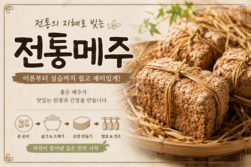 전통메주 만들기, 콩을 으깨고 볏짚 위에 올린 첫 메주