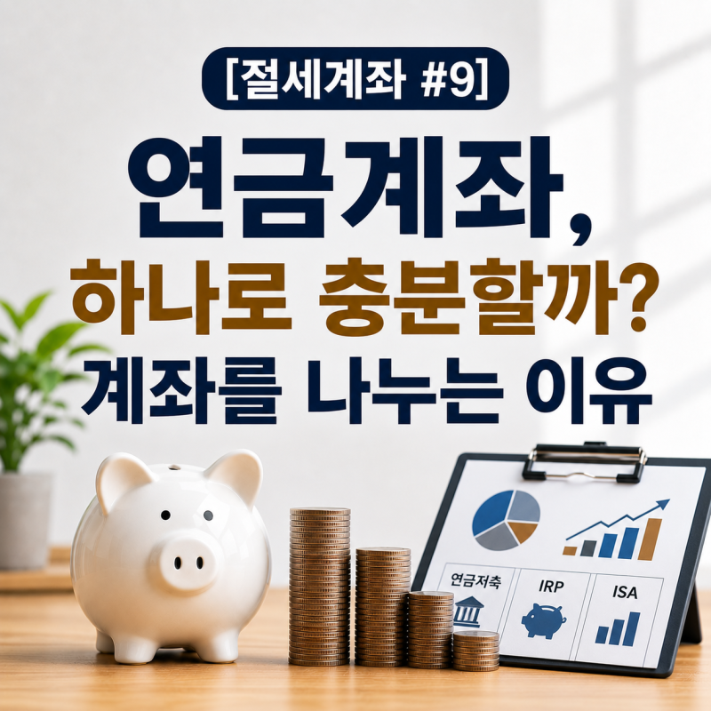[절세계좌 #9] 연금계좌를 나눠야 하는 이유: 연금저축·IRP 인출 순서와 절세 전략