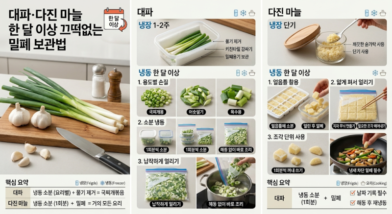 대파·다진 마늘 한달 이상 끄떡없는 밀폐 보관법!! 필독하시고 상하지 않게 관리하세요~