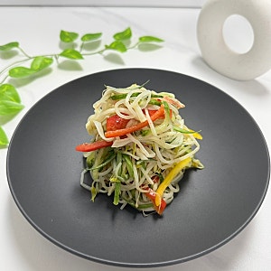 숙주나물 요리 겨자 냉채소스로 크래미 넣은 오이 맛살 냉채 레시피