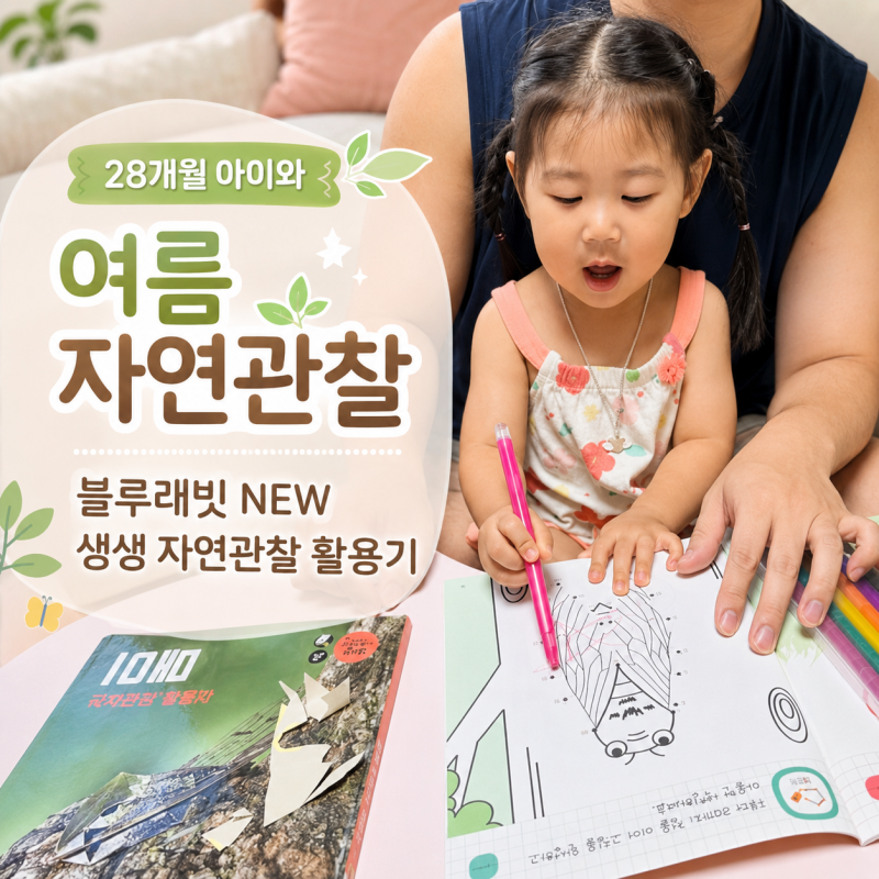 28개월 아이와 여름 자연관찰, 블루래빗 NEW 생생 자연관찰 전집 활용기