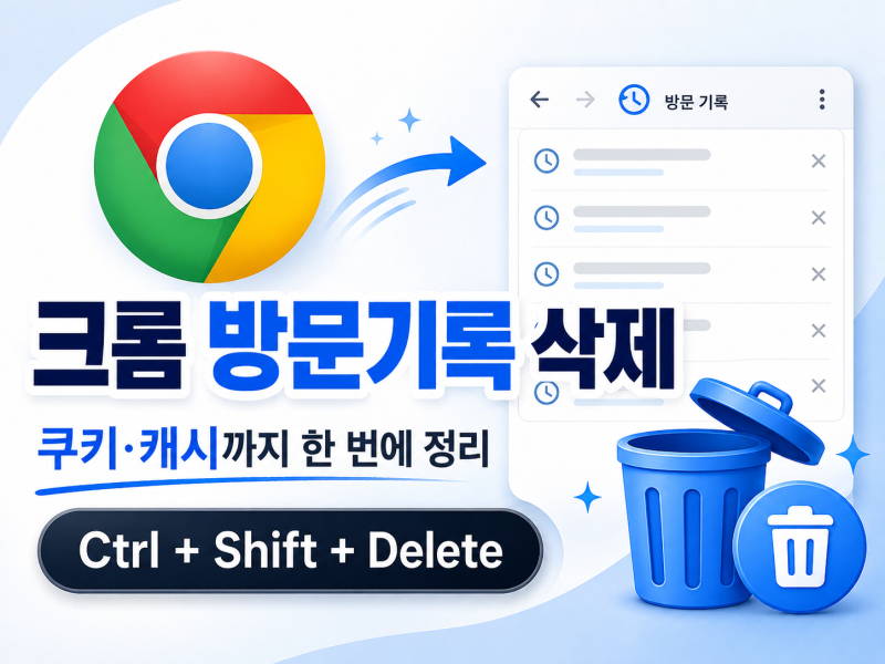 크롬 방문기록 삭제하는 방법, 쿠키·캐시까지 한 번에 정리