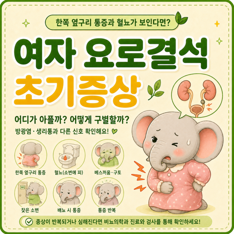 여자 요로결석 초기증상, 방광염과 다른 신호는?