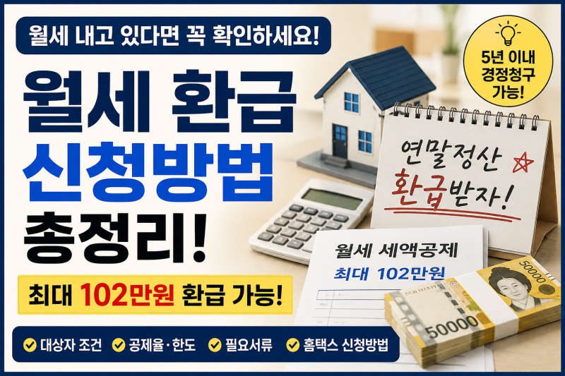 월세 환급받는방법 총정리 꼭확인하고 환급받아가세요.