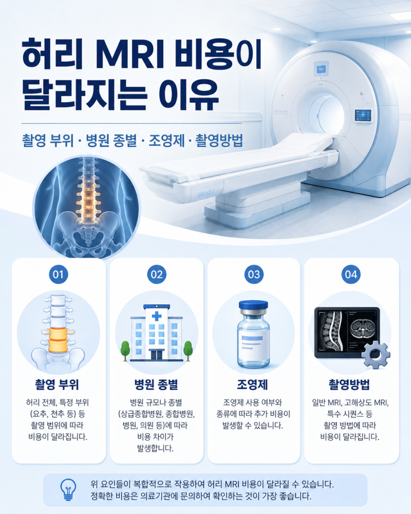 허리 MRI 검사 비용 얼마? 건강보험 적용되면 얼마나 줄어들까