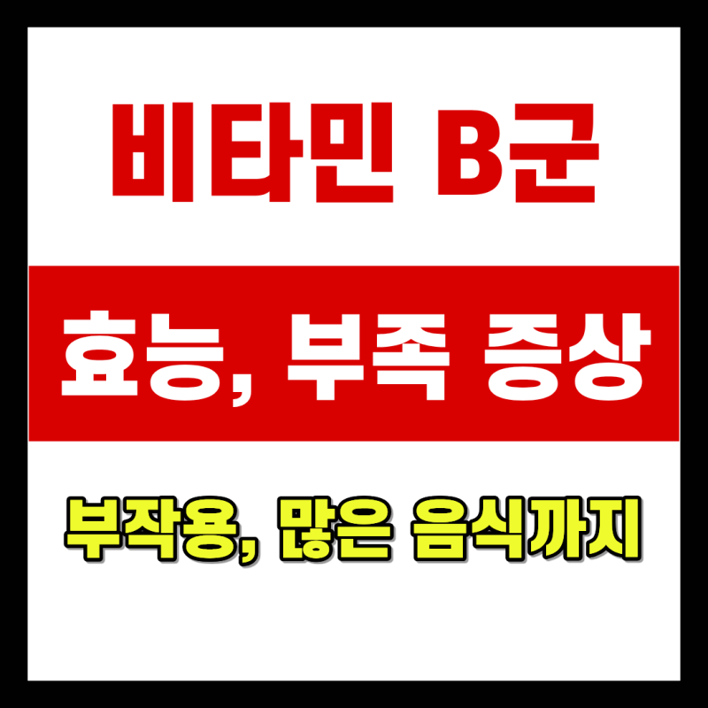 비타민B군 효능과 부족 증상, 부작용, 많은 음식까지
