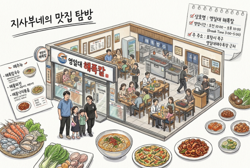 [포항] 영일대 "해물폭탄칼국수" 폭탄처리반! 해물폭탄 해체하러 간 후기~