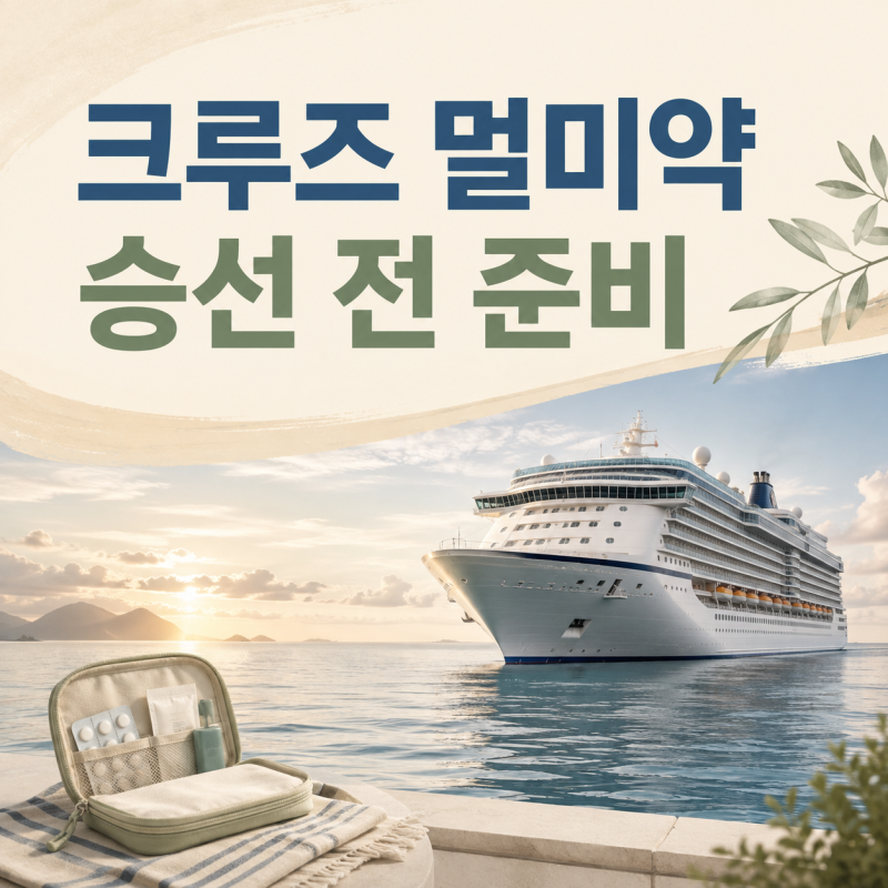 크루즈 멀미약 승선 후 먹으면 늦을까｜객실 위치·복용 전 준비