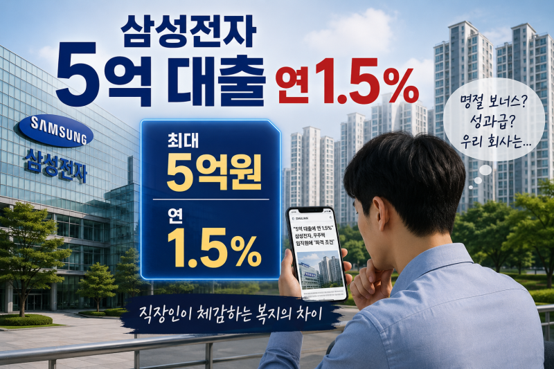 삼성전자 5억 대출 연 1.5%｜이래서 대기업 대기업 하나 봅니다