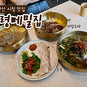 안산 시청 맛집 의령메밀집 안산시청점 메밀천국 소바 3종과 수육 후기