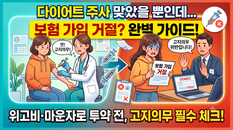 다이어트 주사 맞았을 뿐인데 보험 가입 거절? 위고비·마운자로 투약 전 알아야 할 고지의무....