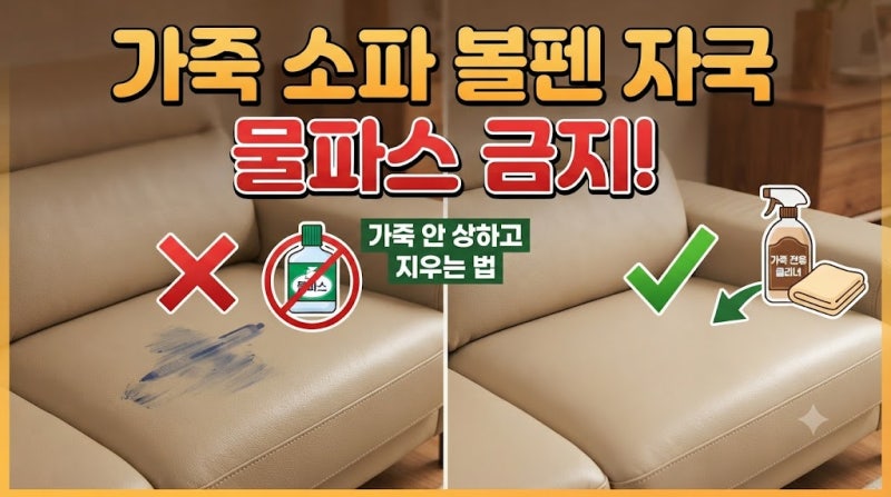 가죽 소파 볼펜 자국, 물파스 금지! 가죽 손상 없이 깔끔하게 지우는 올바른 방법