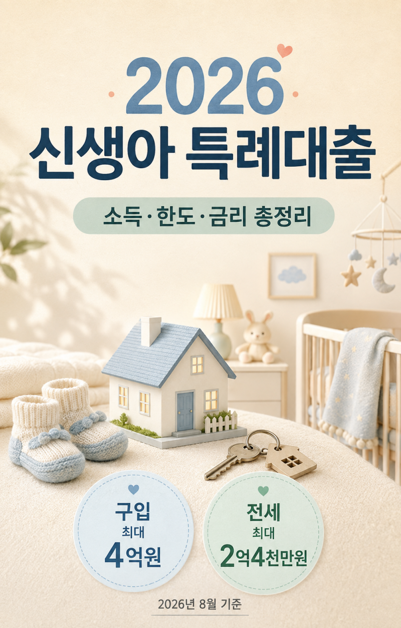 2026 신생아 특례대출 조건 총정리｜소득 2억·한도 4억, 임신 중에도 가능할까?
